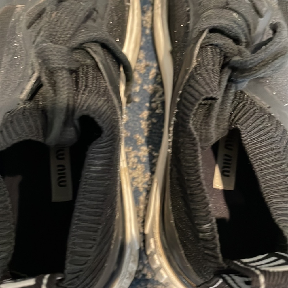 Miu Miu Shoes | Miu Miu Sock Sneaker Black Size 3… - image 7